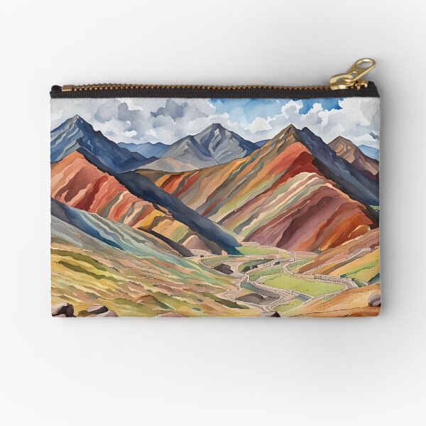 Vinicunca Mountains near Machu Picchu in Peru. Zipper Pouch