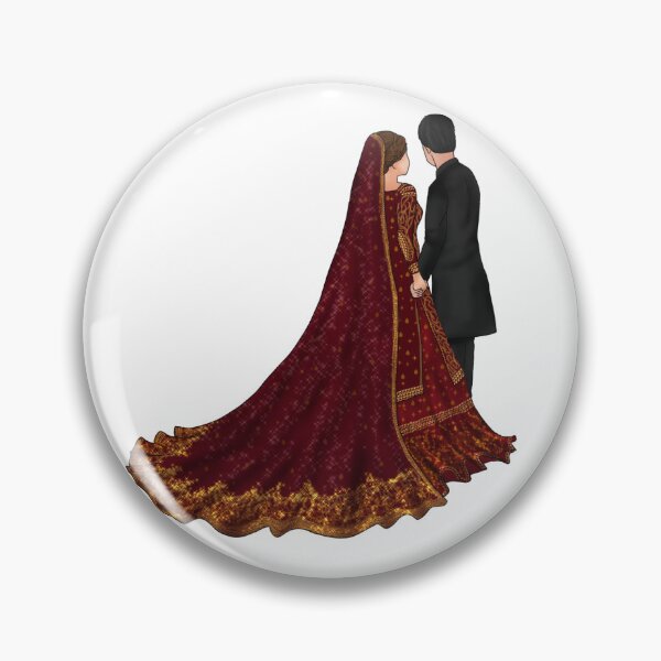 Item preview, Wedding Couple Illustration Back side Pakistani Muslim Wedding designed and sold by Sketchbook Studio by Aqsaa.