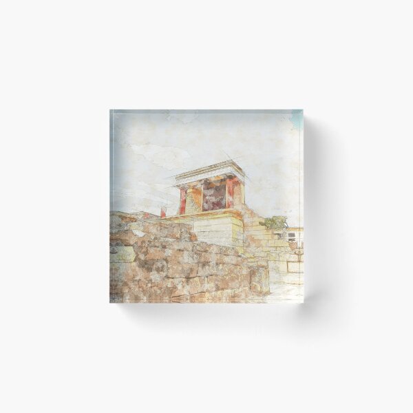Item preview, Watercolor art of Knossos Palace, Crete, Greece designed and sold by elgreko.