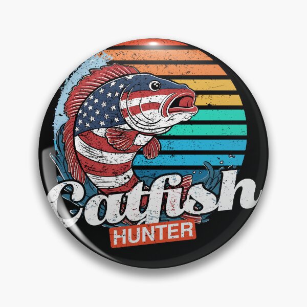 Item preview, Catfish Hunter American Flag Vintage Retro Sunset designed and sold by ShreefelDesigns.