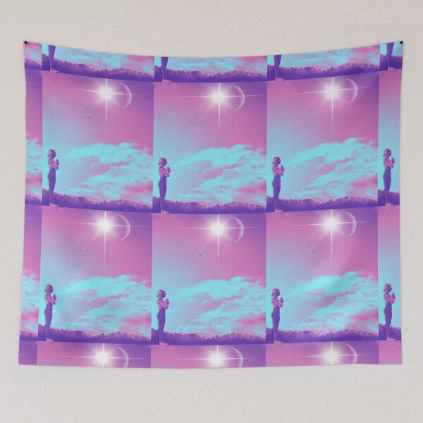 Item preview, Nighttime Yogi on Mountain Top Digital Art with Crescent Moon designed and sold by angelyara.