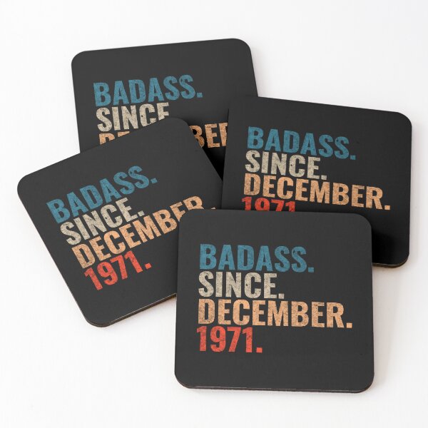 Item preview, Badass since December 1971 Vintage 1971 December birthday gift designed and sold by Teelogic.