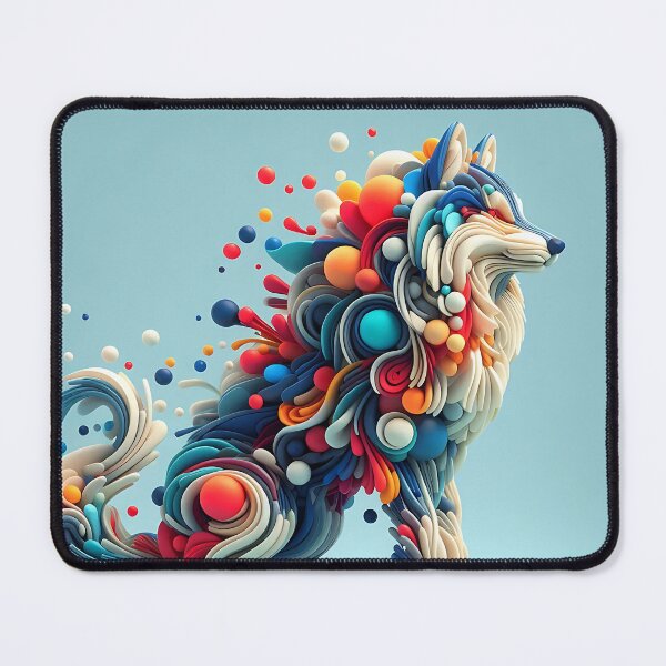 Item preview, a wolf minimalistic colorful organic forms designed and sold by kengshutters.