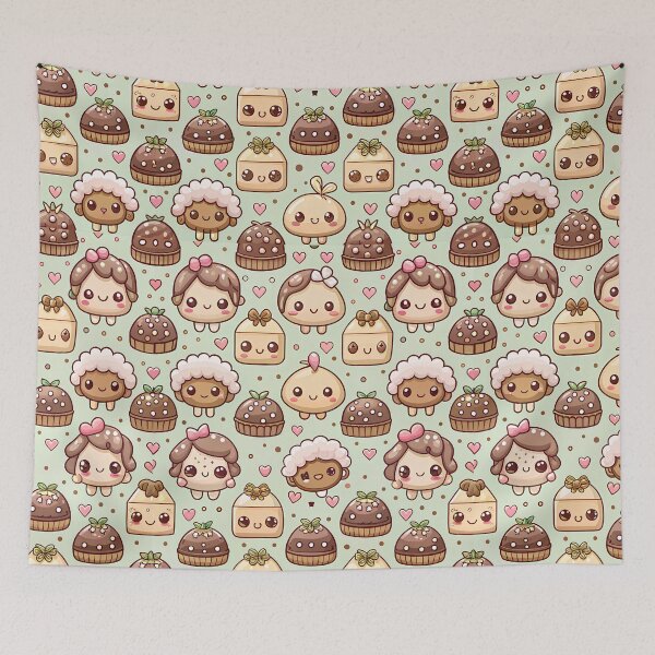 Item preview, Cute Chocolate Faces Pattern designed and sold by Itsheartshop.