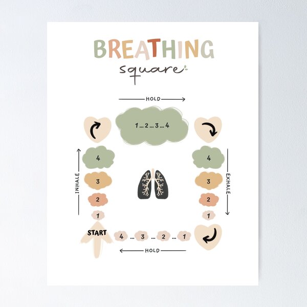 Item preview, Square breathing design, Mental health tool, mindfulness, CBT  designed and sold by ikinotesdebea.