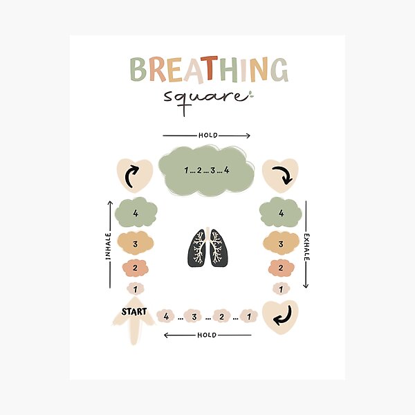 Item preview, Square breathing design, Mental health tool, mindfulness, CBT  designed and sold by ikinotesdebea.