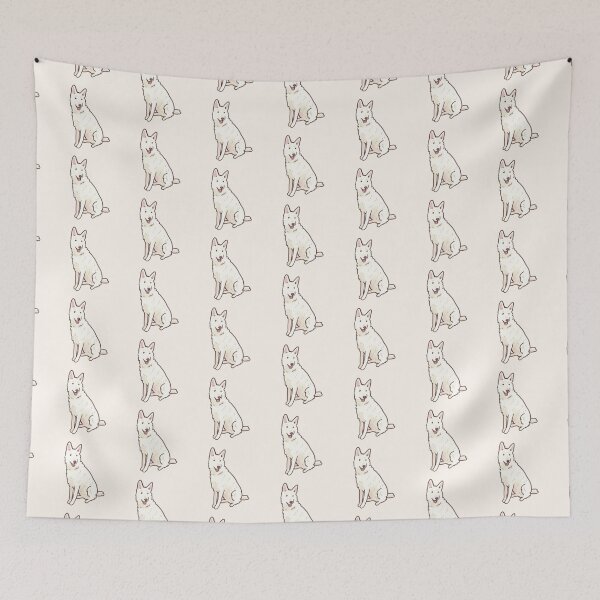 Item preview, White Swiss Shepherd sitting  designed and sold by Artofmayara.