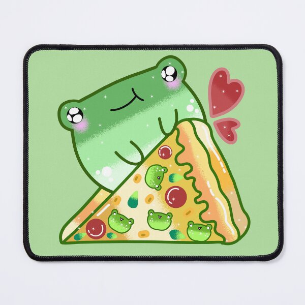 Item preview, Adorable kawaii frog eating pizza designed and sold by Quacktails.