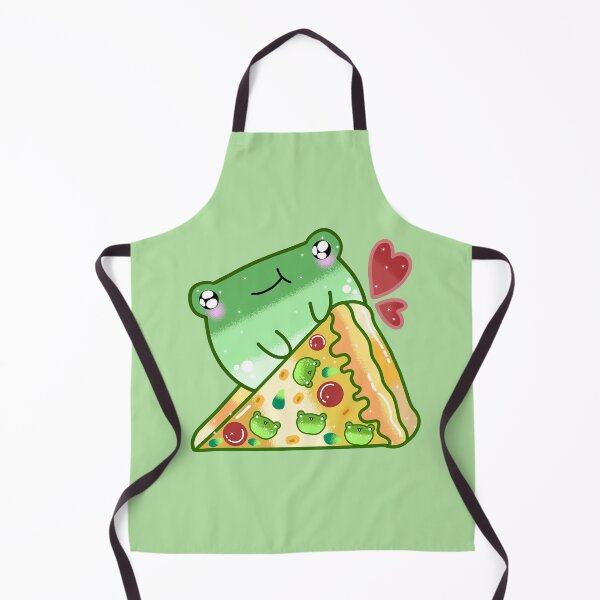 Item preview, Adorable kawaii frog eating pizza  designed and sold by Quacktails.