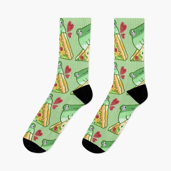 Item preview, Adorable kawaii frog eating pizza  designed and sold by Quacktails.