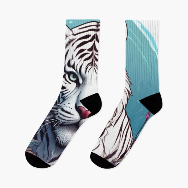 Item preview, White tiger with flowers and ornaments designed and sold by Salimgor Hangaround Music.