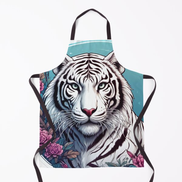 Item preview, White tiger with flowers and ornaments designed and sold by Salimgor Hangaround Music.