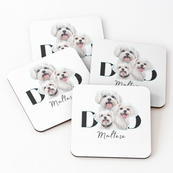 Item preview, Minimalistic aesthetic Dad of three Maltese Dog  designed and sold by GoodyPaws.