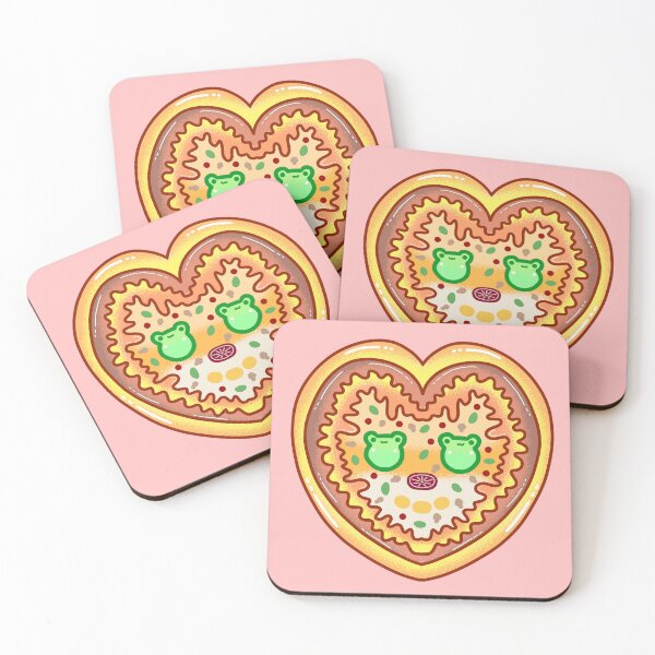 Item preview, Heart cute chibi  kawaii frog eating pizza  designed and sold by Quacktails.