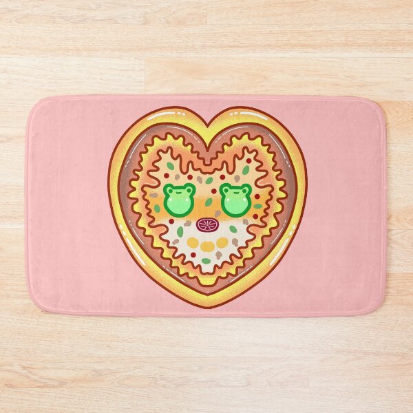 Item preview, Heart cute chibi  kawaii frog eating pizza  designed and sold by Quacktails.