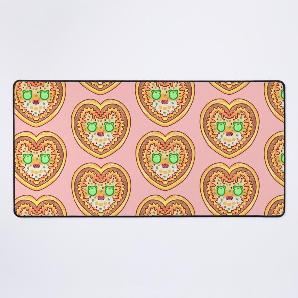 Item preview, Heart cute chibi kawaii frog eating pizza designed and sold by Quacktails.