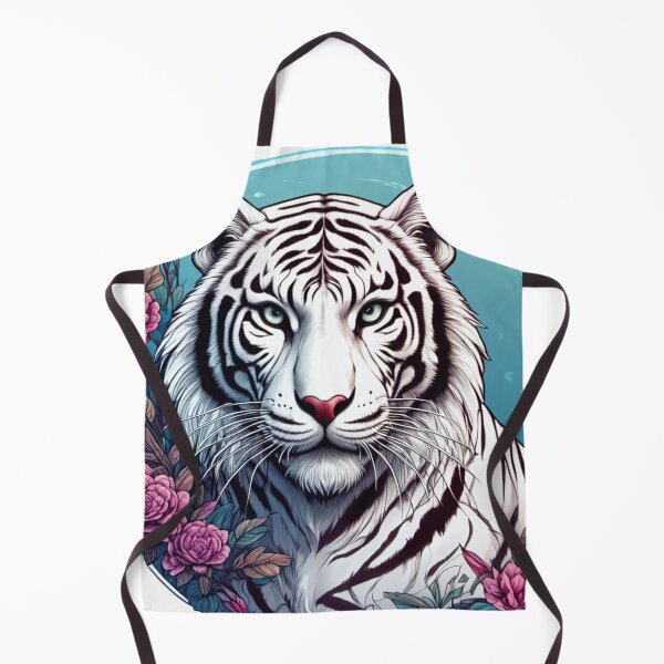 Item preview, White tiger with flowers and ornaments V2 designed and sold by Salimgor Hangaround Music.