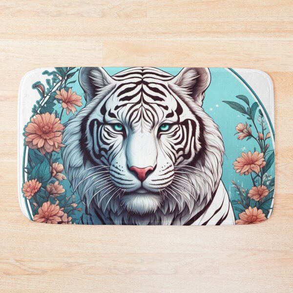 Item preview, Copy of White Tiger with Flowers and Ornaments V4 designed and sold by Salimgor Hangaround Music.