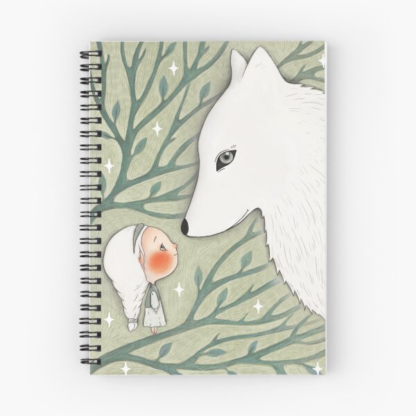 Item preview, illustration of a wolf and a girl designed and sold by pufilki.