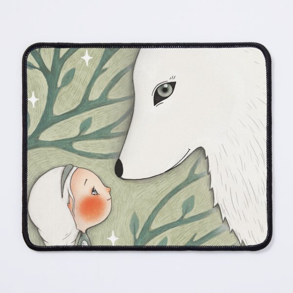 Item preview, illustration of a wolf and a girl designed and sold by pufilki.