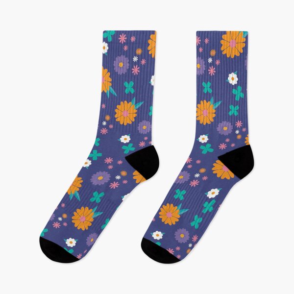 Item preview, Cute ditsy flowers pattern, orange purple and green pattern, kids pattern for big kids  designed and sold by Lala and Jull.
