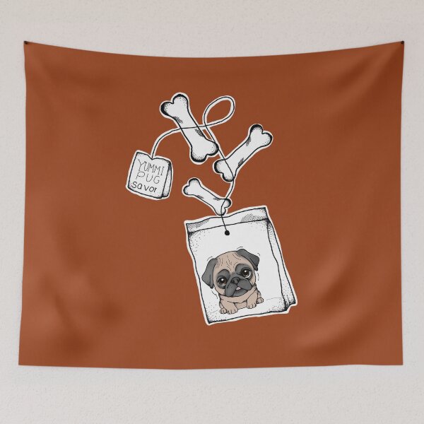 Item preview, cute pug tea designed and sold by ventenart.