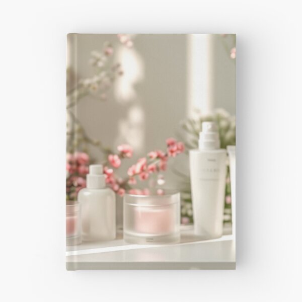 Item preview, White Table Covered With Pink Flowers - Cosmetics Studio Scenes designed and sold by frequent-art.