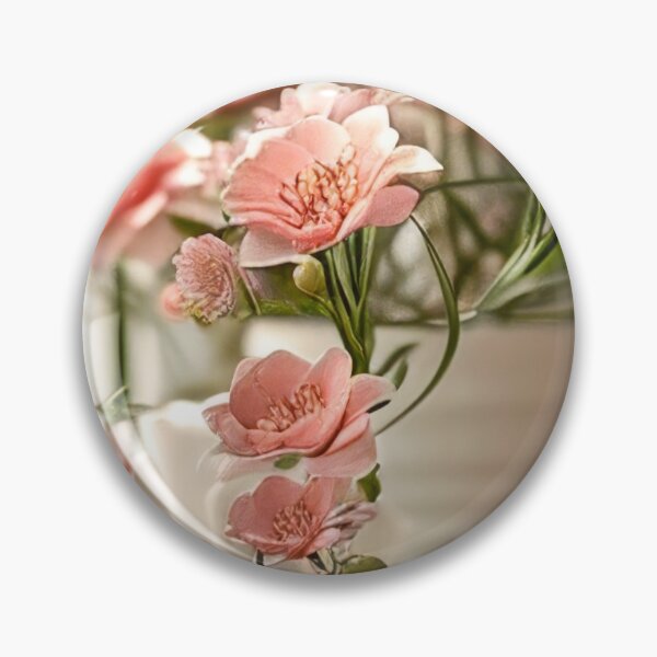 Item preview, White Table Covered With Pink Flowers - Cosmetics Studio Scenes designed and sold by frequent-art.