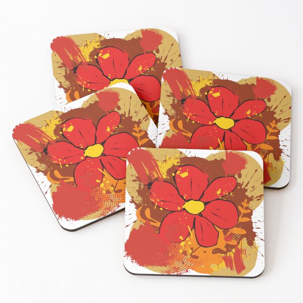 Item preview, abstract red flower design designed and sold by pauloneill-art.