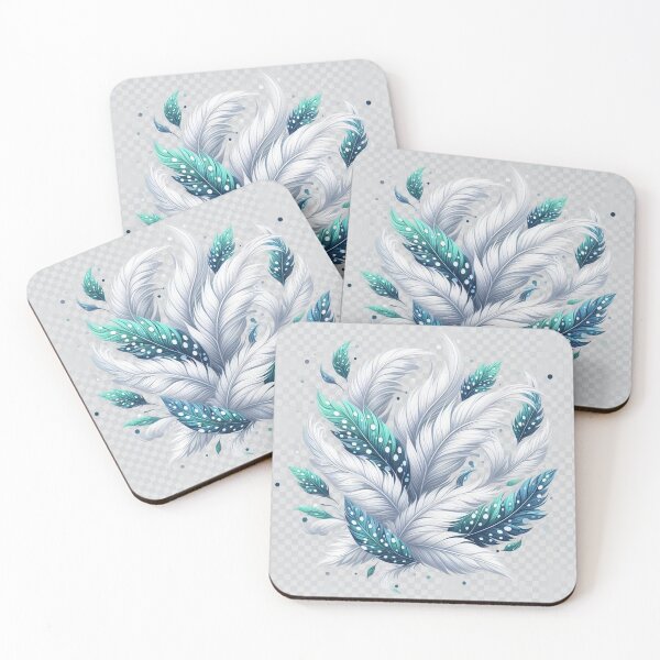 Item preview, Stunning White Feather Clipart with Colorful Silk Spots designed and sold by santyj.