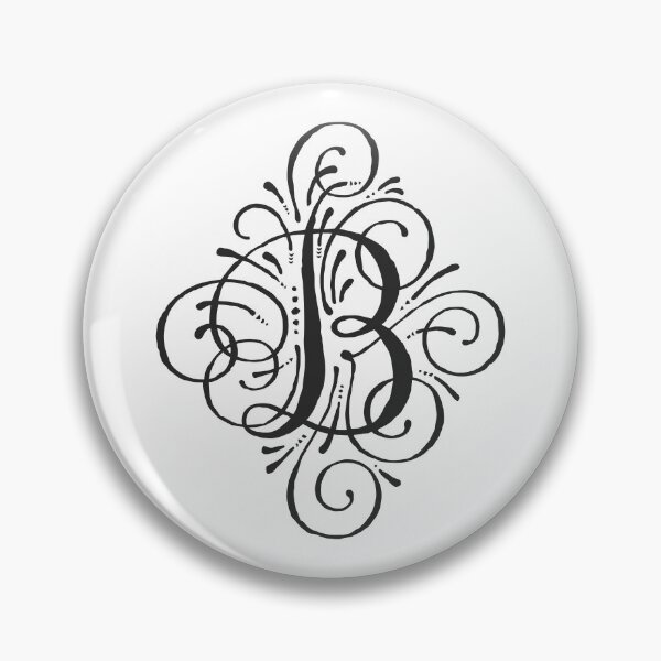 Artikelvorschau, Geschwungener Buchstabe B Monogramm Schwarz entworfen und verkauft von junkydotcom.