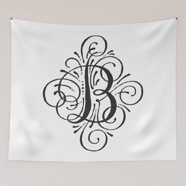 Item preview, Curly Letter B Monogram Black designed and sold by junkydotcom.