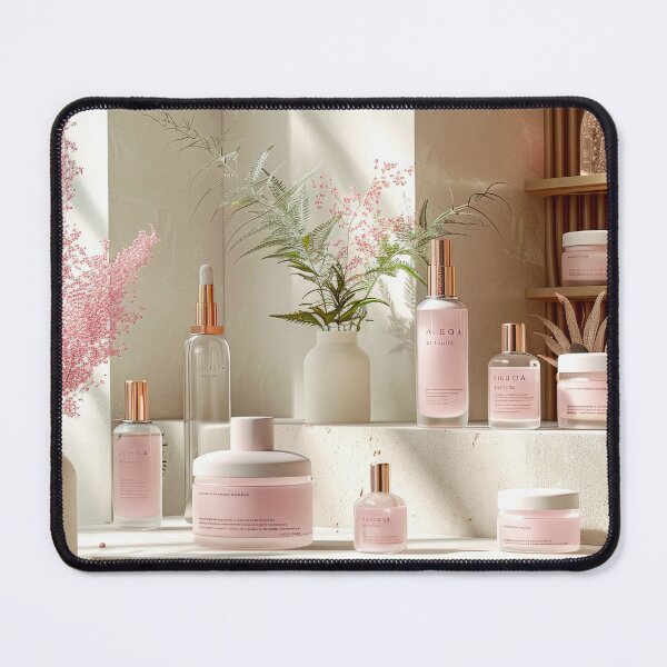 Item preview, Counter With Vase of Flowers and Bottles of Skin Care - Cosmetics Studio Scenes designed and sold by frequent-art.