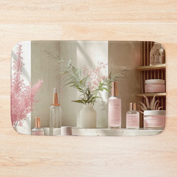 Item preview, Counter With Vase of Flowers and Bottles of Skin Care - Cosmetics Studio Scenes designed and sold by frequent-art.