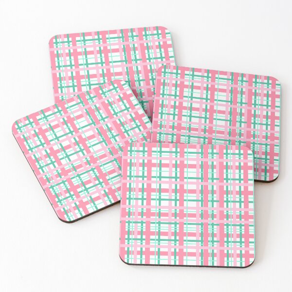 Aperçu de l'œuvre Plaid rose fraise et vert menthe  créée et vendue par JaygiesDesign.