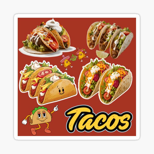Item preview, Love Tacos Heart | Taco Time Sticker designed and sold by Alfonsoshop ⭐⭐⭐⭐⭐ ⭐.