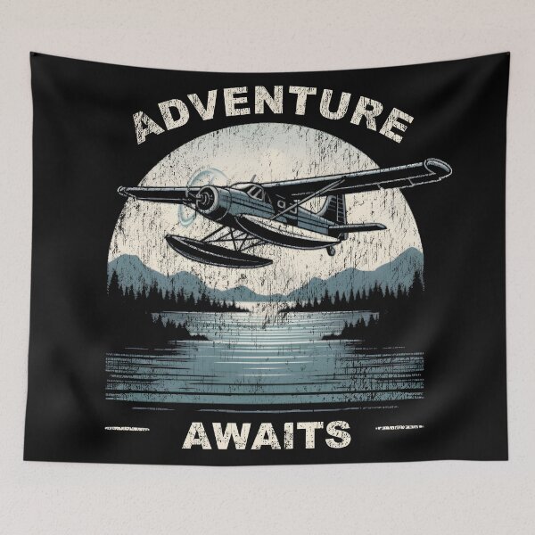 Item preview, Adventure Awaits - Retro Seaplane. designed and sold by zarshirts.