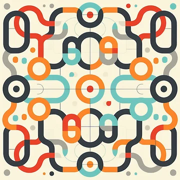 Artwork thumbnail, Retro Abstract Geometric Pattern by ML-Media