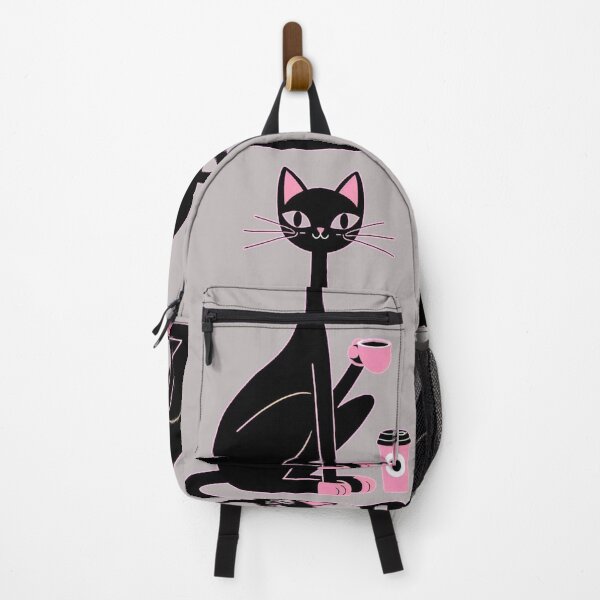 Item preview, Black Cat Pink Ear Invite Drink Coffee designed and sold by Nanthanon.