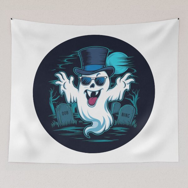 Item preview, Funny ghost in the cemetery designed and sold by MyNiceDesigns.
