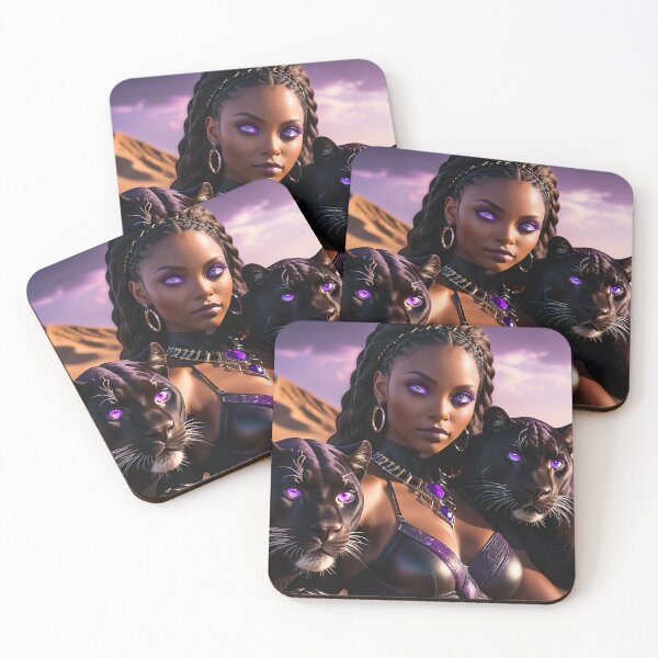 Item preview, Nubian Queen with Black Panthers designed and sold by SublimeMusings.