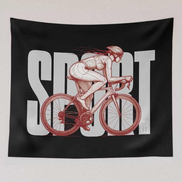 Item preview, SPORT - Cycling - WOMAN CYCLIST- 7 designed and sold by ArtProjectShop.