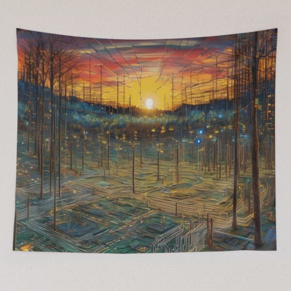 Item preview, "Digital Horizon: A Technological Journey into the Sunset" designed and sold by Artisticanvas.
