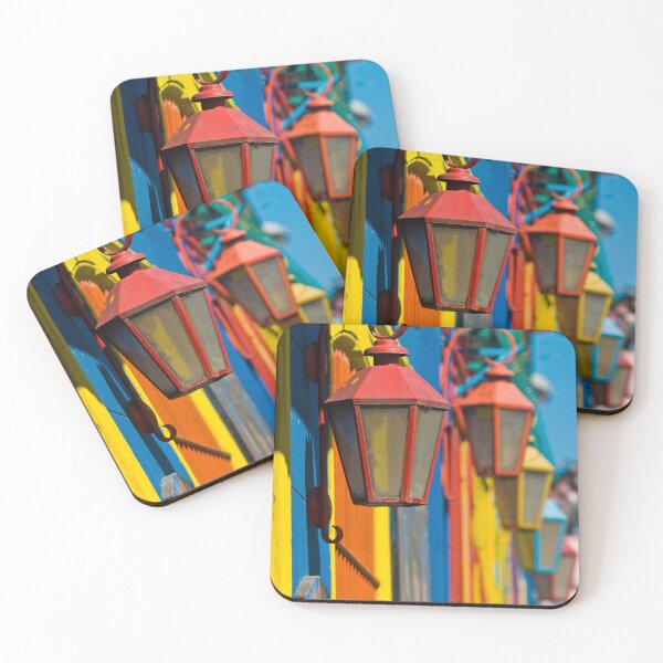 Item preview, Colorful lanterns and vibrant buildings close-up view designed and sold by Artessie.