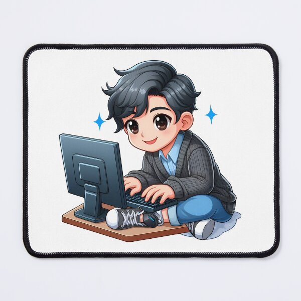 Item preview, Cartoon Character Enjoying a Computer Game designed and sold by daruneenok.