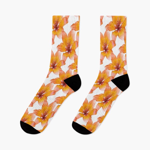 Item preview, Orange Tone Lily Flower Seamless Pattern designed and sold by taiche.