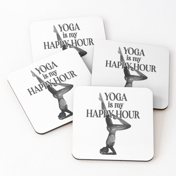 Item preview, Yoga Is My Happy Hour Yoga Pose designed and sold by stylesip.