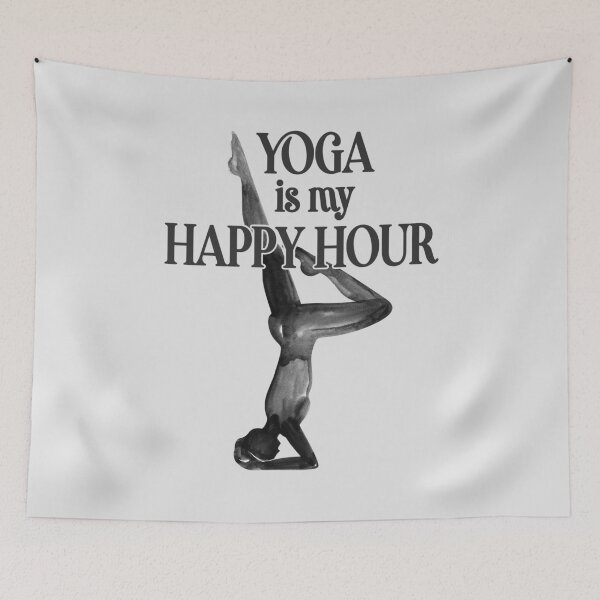 Item preview, Yoga Is My Happy Hour Yoga Pose designed and sold by stylesip.