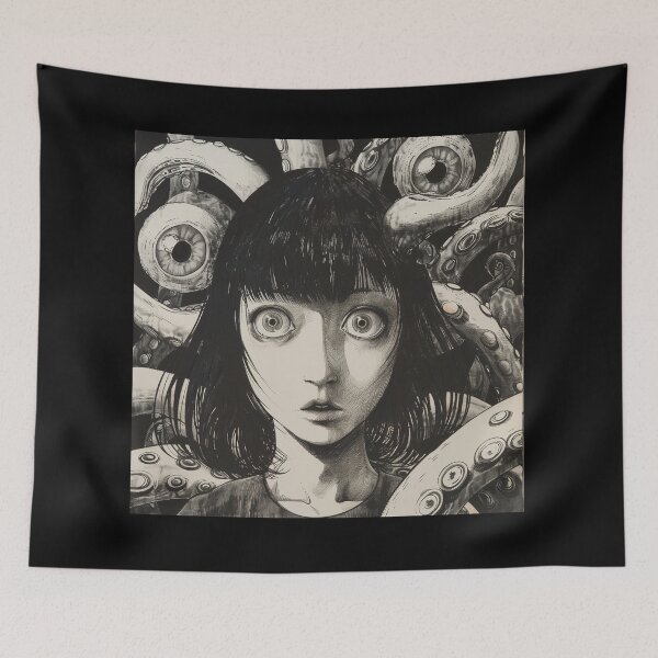 Item preview, cosmic encounter - black and white horror manga anime girl designed and sold by ForsakenFrames.