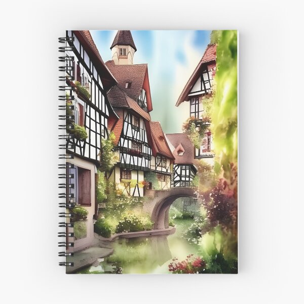 Item preview, Watercolor Painting of Picturesque German Town designed and sold by stine1.